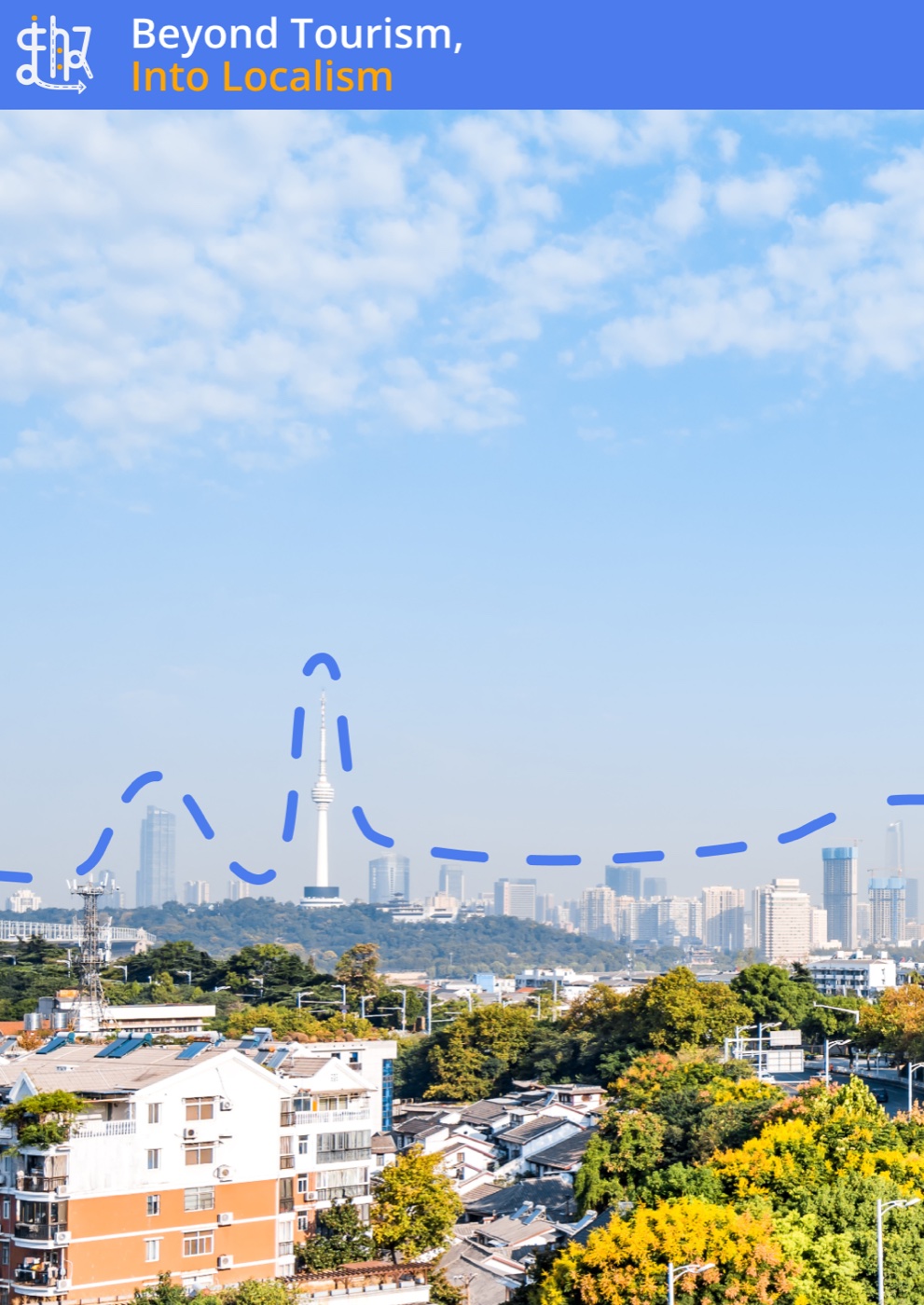 Yellow Crane Tower barely visible as a distant silhouette in the Wuhan skyline