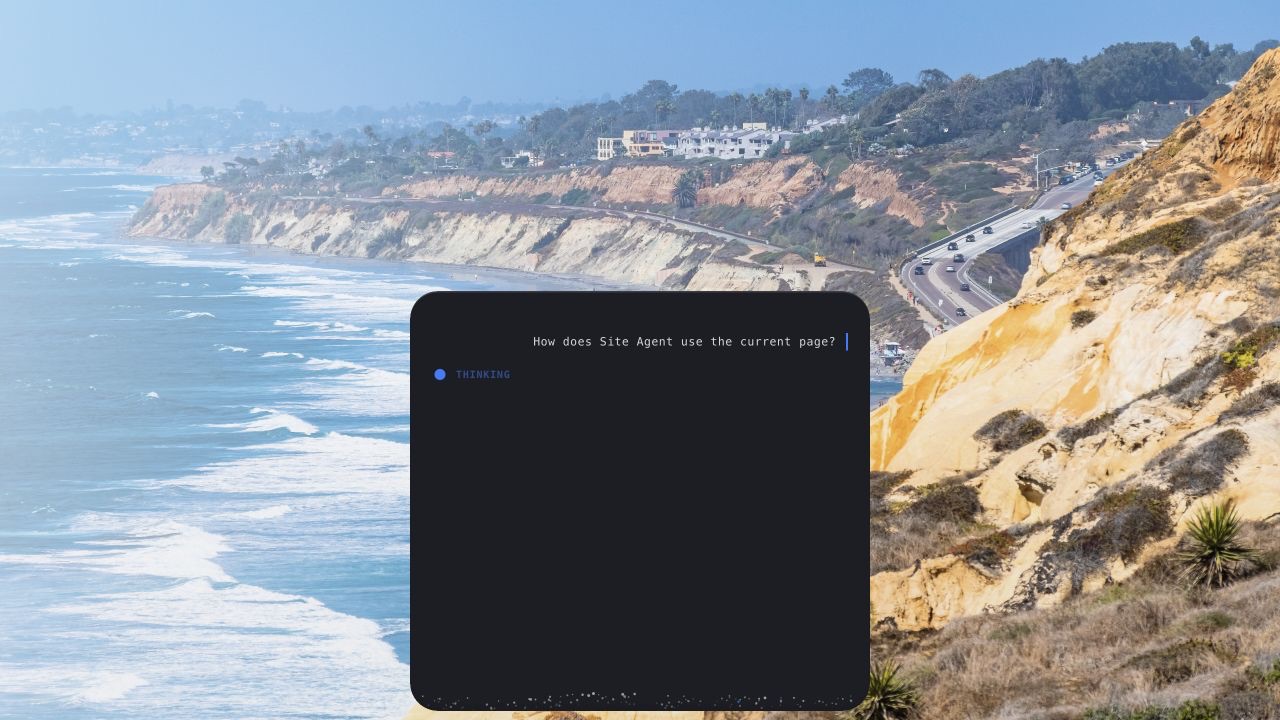Site Agent showing its thinking state